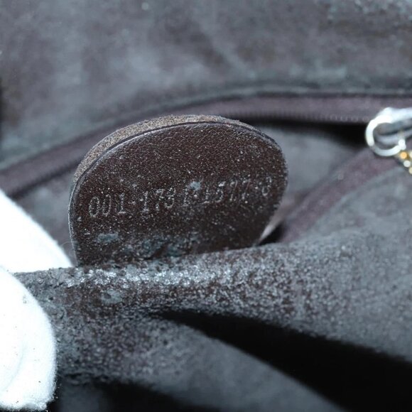 GUCCI Bamboo Shoulder Bag Leather 2way Brown Gold - Picture 15 of 16